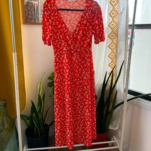 Lush Orange Floral Dress